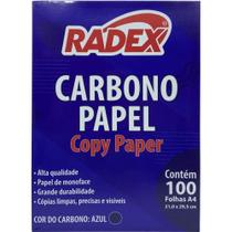 Papel Carbono para Lápis A4 Azul 100 folhas - Radex