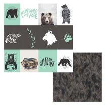 Papel Cardstock Scrapbook Artes Urso Modern Vida Selvagem - Maison Du Atelier