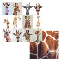 Papel Cardstock Scrapbook Artesanato Girafas Modern Vintage