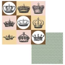 Papel Cardstock Scrapbook Artesanato Vintage Coroa Crowns
