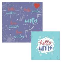 Papel Cardstock Scrapbook Chegou Inverno Hello Winter