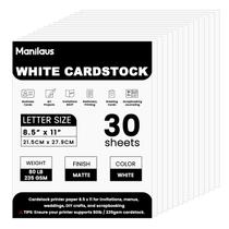 Papel cartão Manilaus 21,5 x 27,9 cm 80 lb branco fosco 30 folhas Papel cartão Manilaus 21,5 x 27,9 cm 80 lb branco fosco 30 folhas