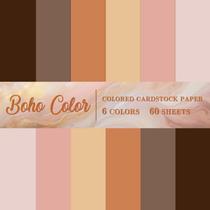 Papel cartolina colorido de 60 folhas 22x28 cm, 180g, cores Boho
