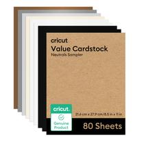 Papel cartolina Cricut Value Neutrals Sampler 80 folhas Papel cartolina Cricut Value Neutrals Sampler 80 folhas