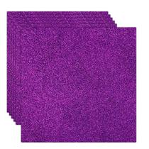 Papel cartolina Glitter Rramorrra roxo 12x12 350gsm 15 folhas