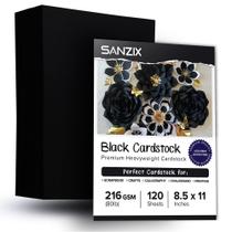 Papel cartolina Sanzix Black 120 folhas 216 g/m2 8,5 x 11 polegadas