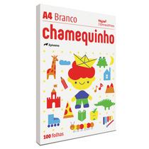 Papel Chamequinho A4 75g 210x297mm Sulfite Branco Chamex Pacote com 100 Folhas