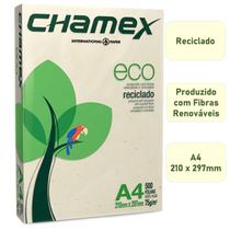Papel Chamex A4 210 X 297mm Eco Reciclado 75g 500fls Ecológico Sustentável Uso Escolar ou Escritório