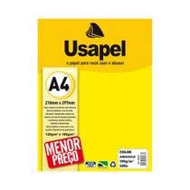 Papel Color Amarelo A4 180g Com 50 Folhas Usapel