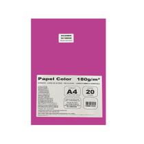 Papel Color Colordrop Rosa Choque A4 180g 20 Folhas