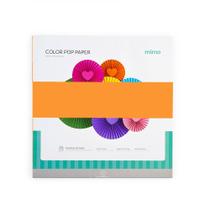 Papel Color Pop Laranja Fluorescente Mimo - 30,5 x 30,5 cm - 180 g - 25 fls