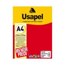Papel Color Vermelho A4 180g Com 50 Folhas Usapel