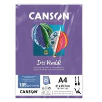 Papel Color Violeta A4 Iris Vivaldi 185 Gramas 25 Folhas Canson - LC