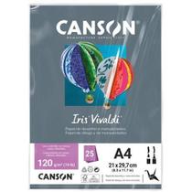 Papel Color Vivaldi A4 120G Cinza Escuro Com 25 Folhas - Can