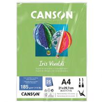 Papel Color Vivaldi A4 185g Maça Verde com 25 folhas - Canson