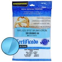 Papel Colorido A4 180g Diplomata Offset 50 Fls Masterprint Cor Azul Papel Colorido A4 180g Diplomata Offset 50 Fls Masterprint Cor Azul