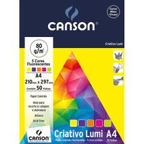 Papel Colorido Canson 5 Cores A4 50 Folhas 80g/m² Criativo