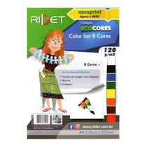 Papel Colorido Color Set Escolar 8 Cores 24 Fls A4 Eco 120g - Novarint ( Ridet )