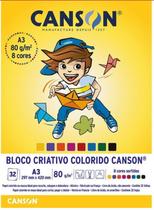 Papel Colorido Criativo A3 32F 80g/m² 8 cores CANSON
