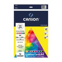 Papel Colorido Criativo Cards 120g/m2 A4 (210x297mm) 8 Cores 24 Folhas