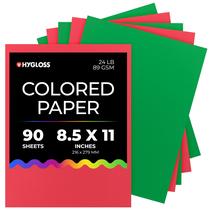 Papel colorido Hygloss 90 folhas 22x28 cm 89 GSM Vermelho Verde