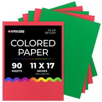 Papel colorido Hygloss 90 folhas 28x43 cm Vermelho Verde 89 GSM