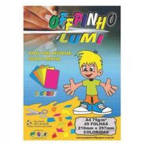 Papel Colorido Offpinho Lumi A4 5 Cores 45 Folhas