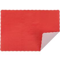 Papel colorido vermelho Placemat TableTop King com borda recortada