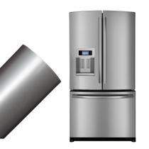 Papel Contact Adesivo Para Móveis Geladeira Eletros Portas Prata Inox Brilho 2x0,50M