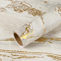 Papel Contact VEELIKE Mármore Bege e Dourado 40x300 cm Impermeável Papel Contact VEELIKE Mármore Bege e Dourado 40x300 cm Impermeável