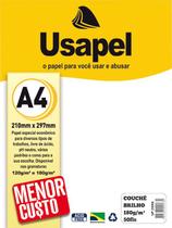 Papel Couche Brilho Usapel A4 180g Pacote Com 50 Folhas