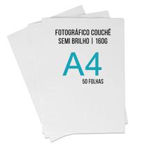 Papel Couche Semi Brilho A4 160g Fotográfico Pacote com 50 Folhas para Impressora Laser