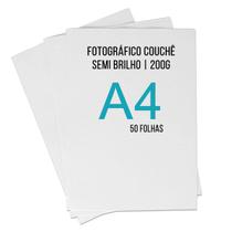 Papel Couche Semi Brilho A4 160g Fotográfico Pacote com 50 Folhas para Impressora Laser