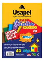 Papel criativo 120g a4 24fl - 8 cores - un - usapel