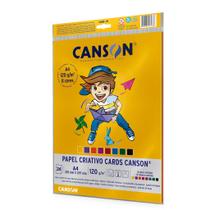 Papel Criativo Cards Canson 8 cores - A4 120g/m2 24 folhas