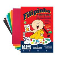 Papel Criativo Colorido Filipinho A4 180g 32 Folhas 8 Cores Papel Criativo Colorido Filipinho A4 180g 32 Folhas 8 Cores