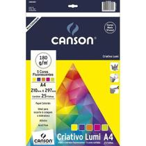 Papel criativo criativo lumi cards 5 cores 25fls a4 180gm2