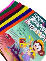 Papel Criativo Especial 8 cores A4 40 Folhas Cores Volta as Aulas