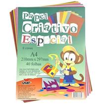 Papel Criativo Especial A4 21cm x 29,7cm 40 Folha Coloridas