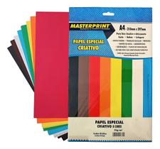 Papel Criativo Especial A4 75g 45 Folhas 8 Cores Masterprint Multicolor Kit 2un Papel Criativo Especial A4 75g 45 Folhas 8 Cores Masterprint Multicolor Kit 2un