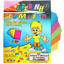Papel Criativo Offpinho Lumi 120g A4 Off Paper 5 Cores Neon 25 Folhas Atóxico Massa Colorida p/ Recortar Colar e Montar Papel Criativo Offpinho Lumi 120g A4 Off Paper 5 Cores Neon 25 Folhas Atóxico Massa Colorida p/ Recortar Colar e Montar
