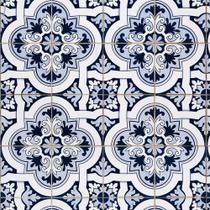 Papel D Parede Adesivo Vinil Azulejo 30 Ladrilho Azul 3,05m