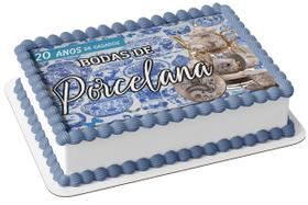 Papel De Arroz P/ Bolo 20 Anos De Casados Bodas De Porcelana Papel De Arroz P/ Bolo 20 Anos De Casados Bodas De Porcelana