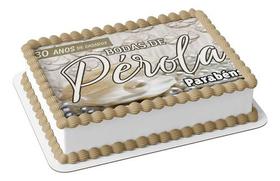Papel De Arroz P/ Bolo Bodas De Pérola 30 Anos De Casados