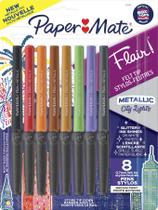 Papel de caneta Mate Flair Metallic Felt Tip City Lights 8 unidades