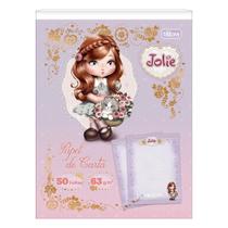 Papel de Carta Caderno Colado Jolie 50 Folhas Decoradas 63g/m² - Tilibra Papelaria Cartão Fofo Presente Kawaii