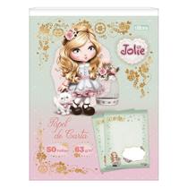 Papel de Carta Caderno Colado Jolie 50 Folhas Decoradas 63g/m² - Tilibra Papelaria Cartão Fofo Presente Kawaii Papel de Carta Caderno Colado Jolie 50 Folhas Decoradas 63g/m² - Tilibra Papelaria Cartão Fofo Presente Kawaii