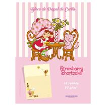 Papel de Carta Caderno Colado Moranguinho 48 Folhas Decoradas c/ Cheirinho - Animativa COR:MORANGUINHO E PUDIM CAFÉ
