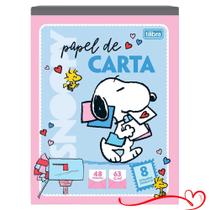 Papel de Carta Caderno Colado Snoopy 48 Folhas Decoradas 63g/m² - Tilibra