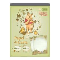 Papel de Carta Caderno Colado Ursinho Pooh 50 Folhas Decoradas 63g/m² - Tilibra Papelaria Cartão Presente Papel de Carta Caderno Colado Ursinho Pooh 50 Folhas Decoradas 63g/m² - Tilibra Papelaria Cartão Presente